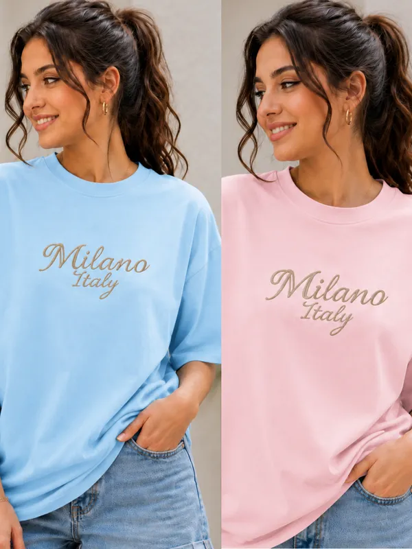 Blue_And_Pink_Relaxed_Fit_T-Shirt_for_Women