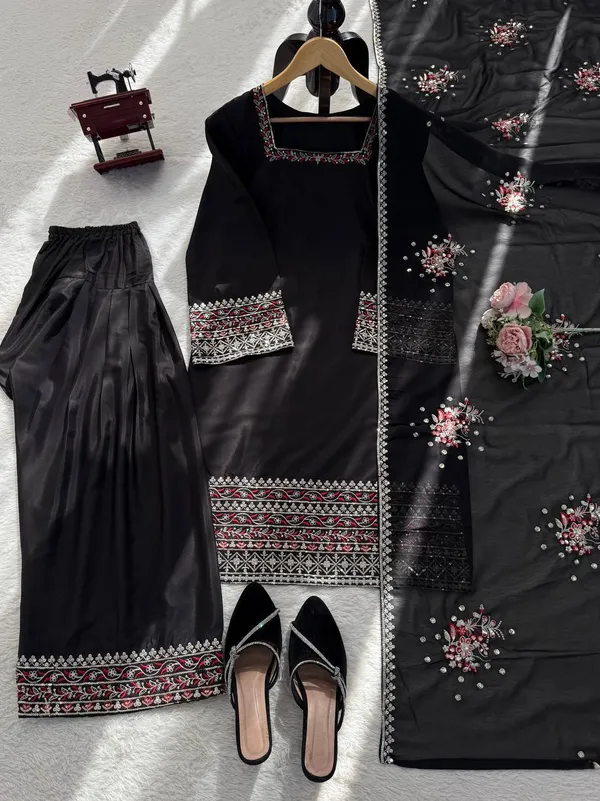 Black_Embroidered_Three_Piece_Suit_Set_for_Women
