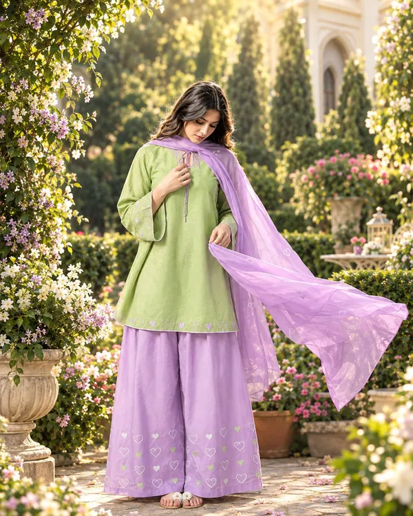Green_Purple_Printed_Kurta_Set_for_Women