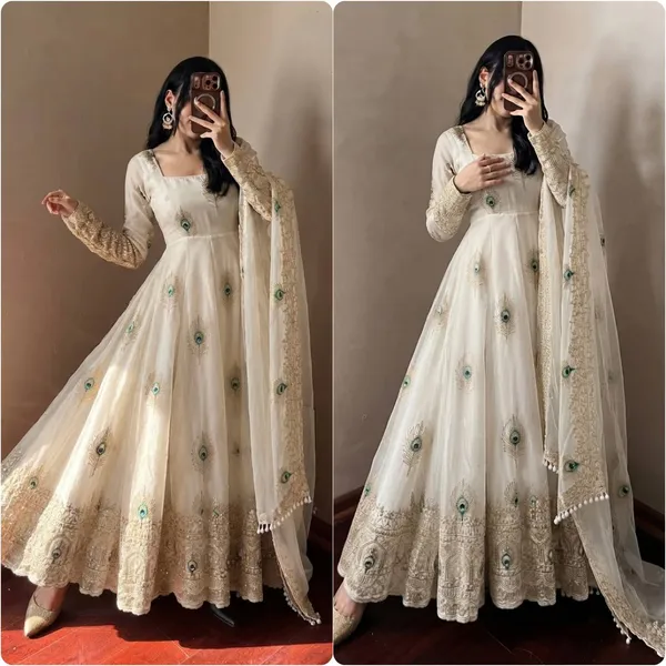 Ivory_Embroidered_Anarkali_Dress_For_Women
