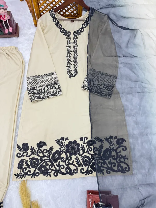 Cream_Embroidered_Straight_Suit_Set_for_Women