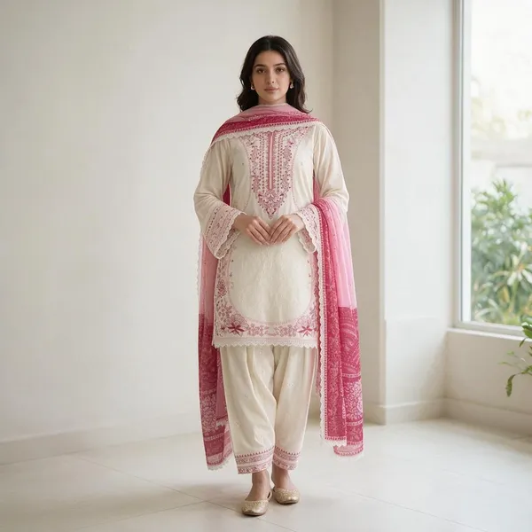 White_Printed_Three_Piece_Salwar_Suit_Set_for_Women