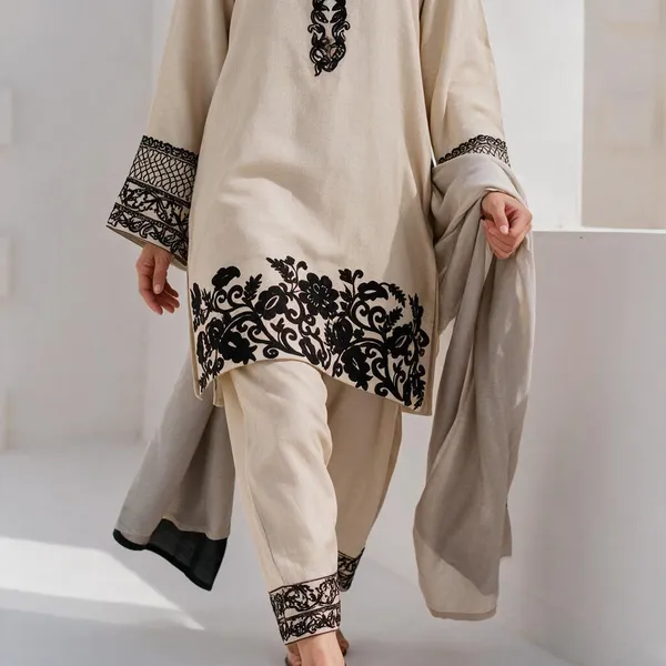 Cream_Embroidered_Straight_Suit_Set_for_Women