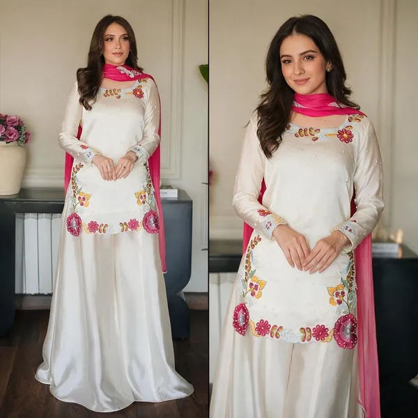 White_Embroidered_Straight_Kurta_Set_For_Women