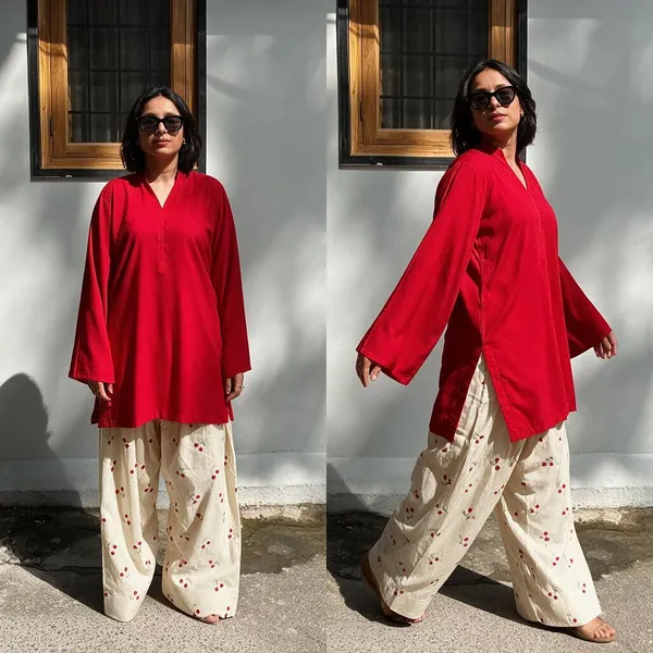 Red_Solid_Kurta_Set_for_Women