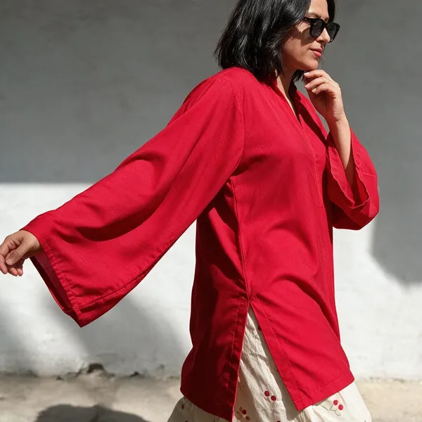 Red_Solid_Kurta_Set_for_Women