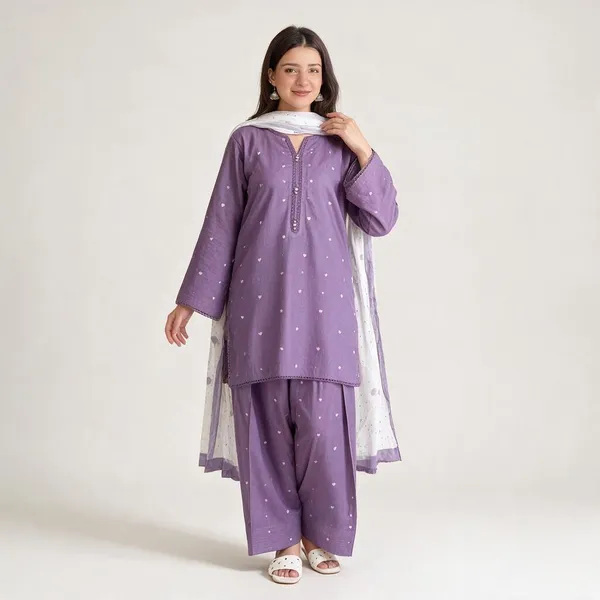 Purple_Printed_Kurta_Set_For_Women