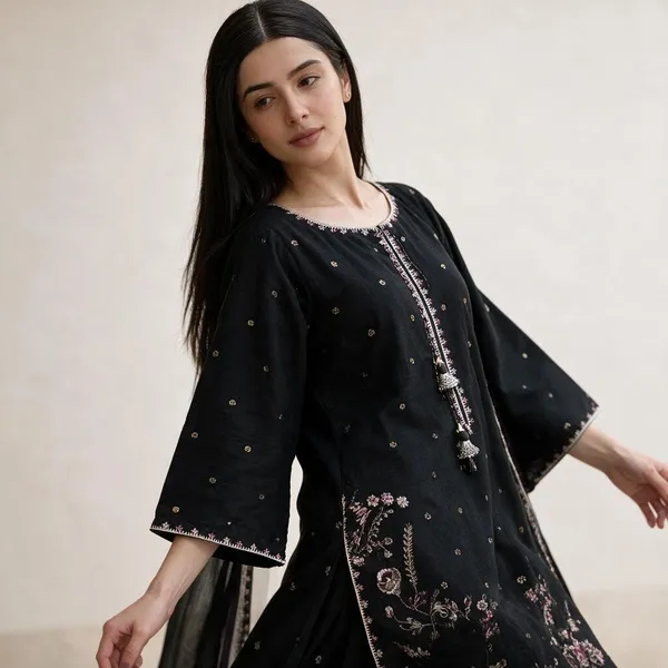Black_Printed_Straight_Kurta_Set_For_Women