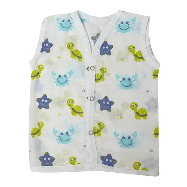White_Muslin_Cotton_Front_Open_Jhabla_For_Newborns_Pack_Of_2