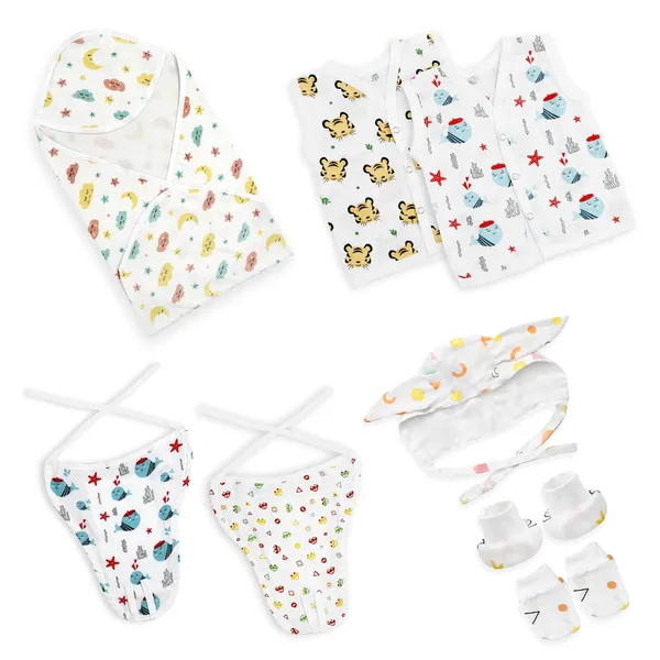 White_Muslin_Cotton_Newborn_Essential_Combo_Set_For_Baby
