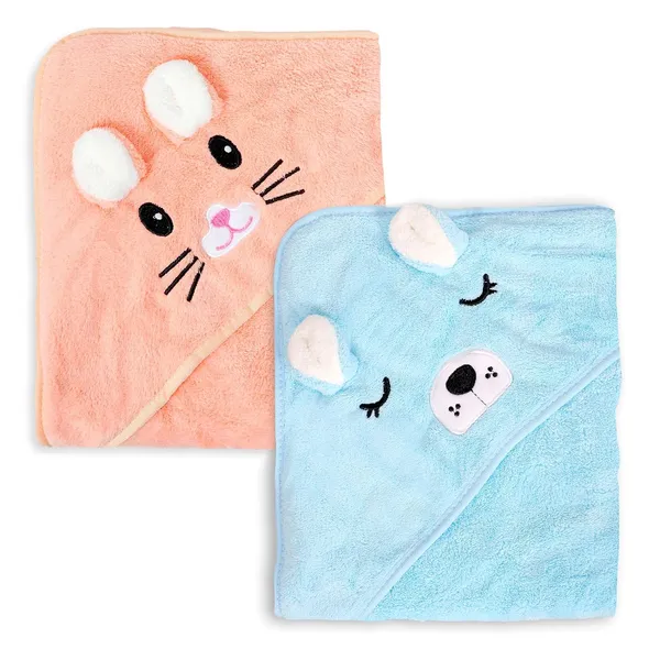 Orange_Blue_Cotton_Hooded_Baby_Towel_Swaddle_For_Newborns_Pack_Of_2