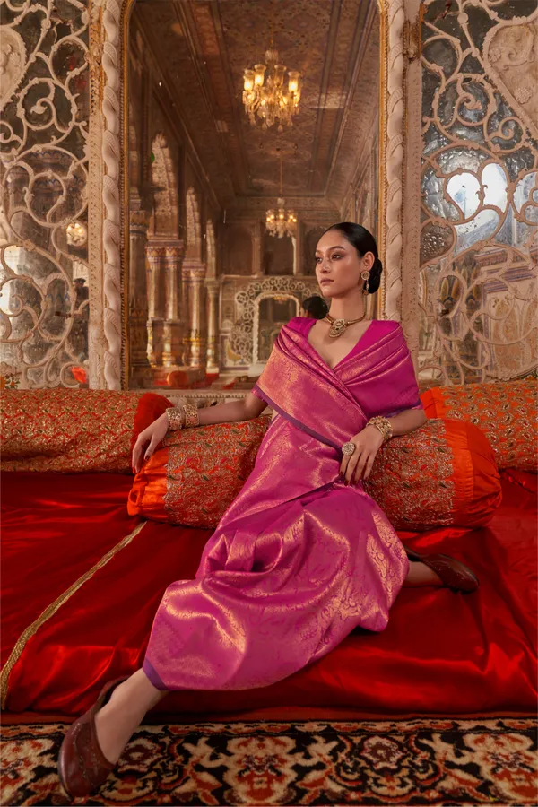 Rani_Pink_Kanjivaram_Silk_Saree_With_Rich_Zari_Weaving_Kanjivaram_Saree_Silk_Saree