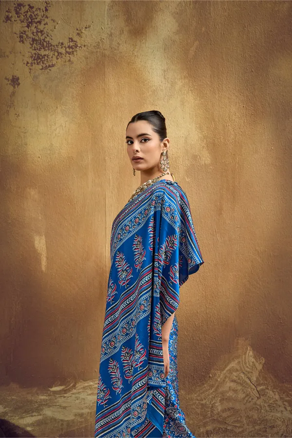 Royal_Blue_Printed_Silk_Saree_With_Ajrakh_Inspired_Traditional_Motifs_Ajrakh_Saree_Satin_Saree