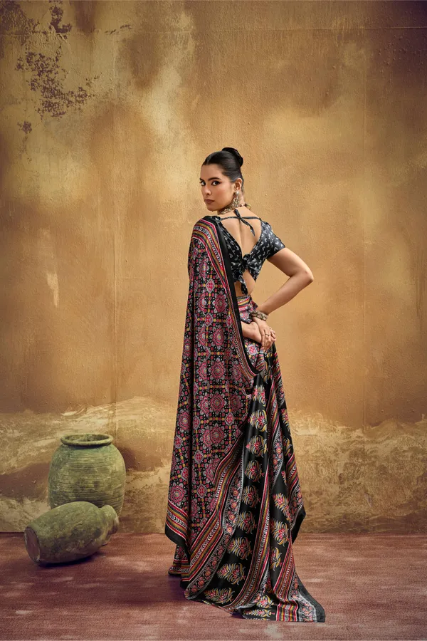 Black_Printed_Silk_Saree_With_Ajrakh_Motifs_Ajrakh_Saree_Satin_Saree