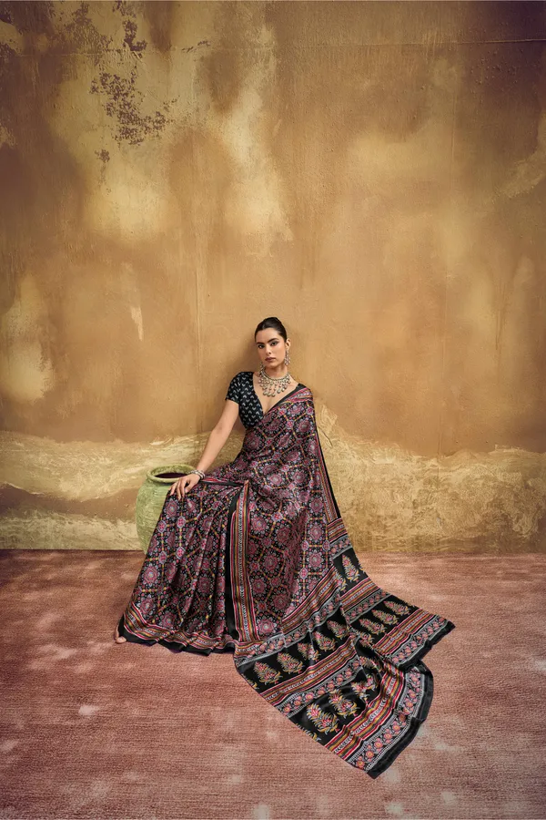 Black_Printed_Silk_Saree_With_Ajrakh_Motifs_Ajrakh_Saree_Satin_Saree