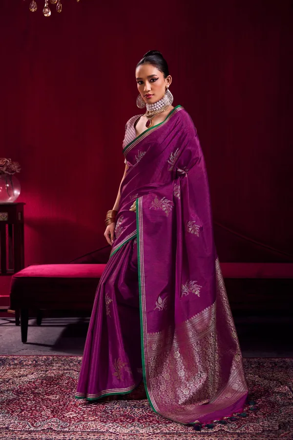 Elegant_Magenta_Purple_Soft_Silk_Saree_For_Women_With_Zari_Border_Banarasi_Saree_Silk_Saree