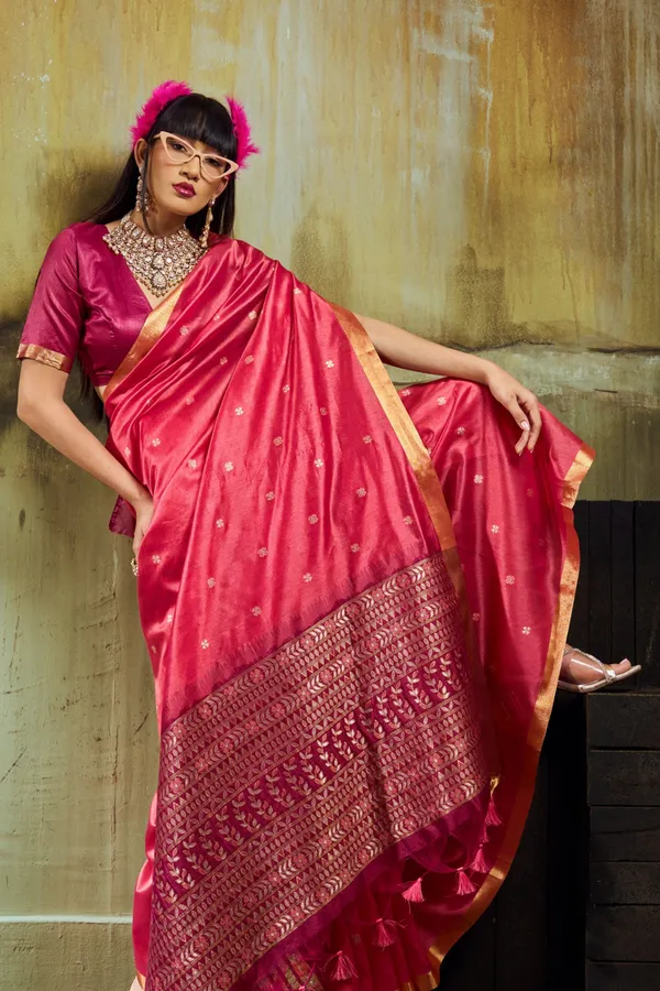 Rani_Pink_Soft_Silk_Saree_For_Women_With_Rich_Zari_Border_Designer_Pallu_Default_Title