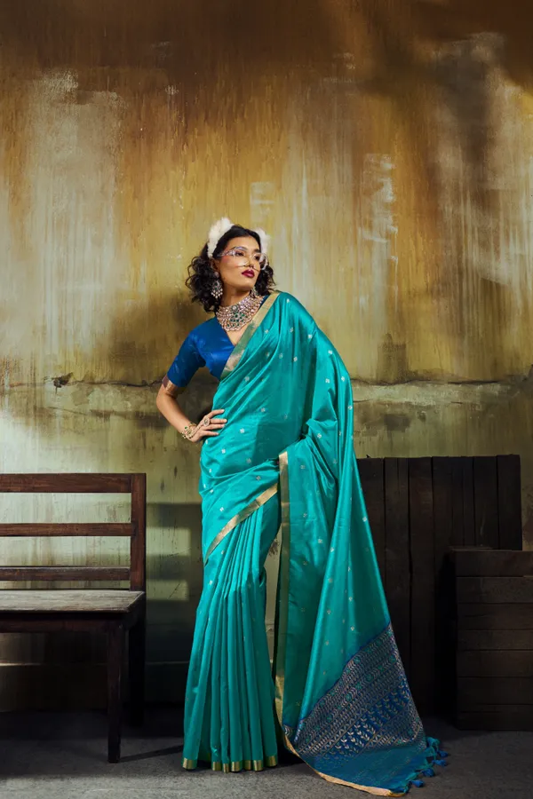 Rama_Blue_Soft_Silk_Saree_For_Women_With_Elegant_Zari_Border_Default_Title