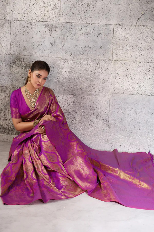 Magenta_Purple_Banarasi_Kanjivaram_Silk_Saree_With_Rich_Zari_Work_Default_Title