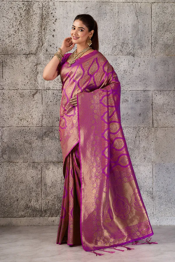 Magenta_Purple_Banarasi_Kanjivaram_Silk_Saree_With_Rich_Zari_Work_Default_Title