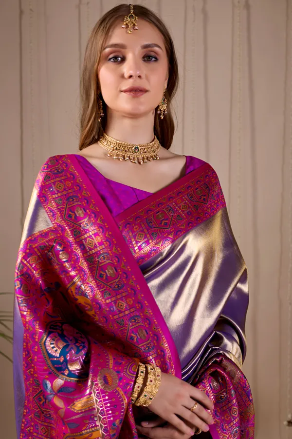 Metallic_Lavender_Purple_Banarasi_Kanjivaram_Silk_Saree_With_Rich_Pink_Zari_Work_Default_Title