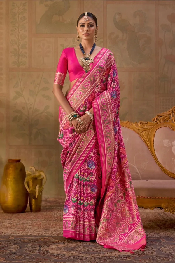 Rani_Pink_Banarasi_Silk_Saree_For_Women