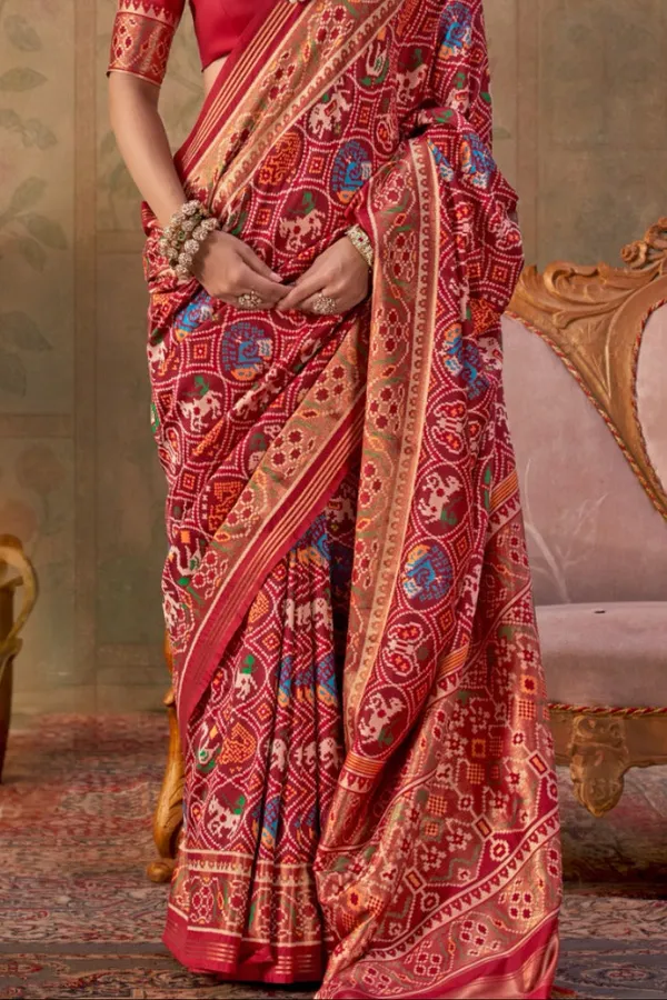 Maroon_Red_Banarasi_Silk_Patola_Saree_With_Rich_Weave_Heritage_Motifs_Default_Title