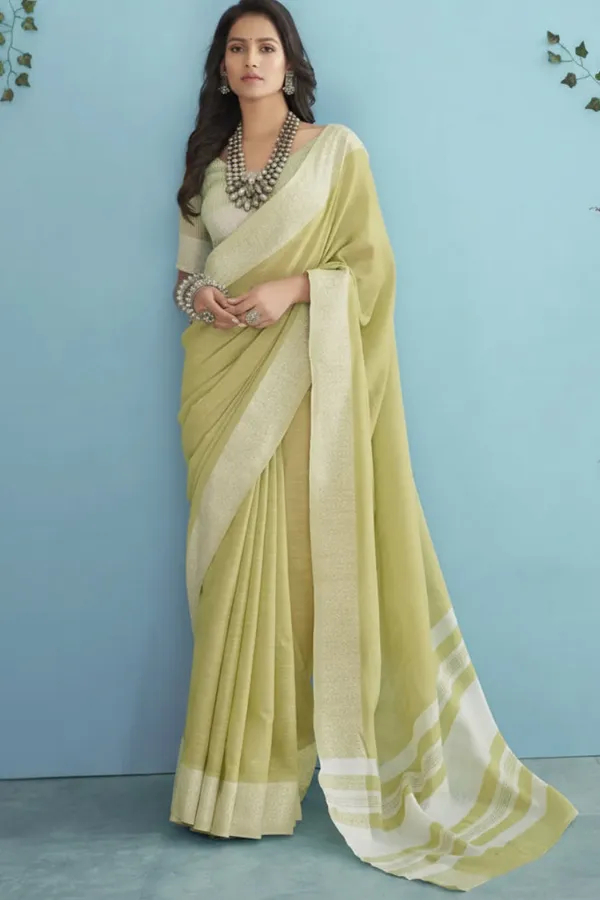 Pista_Green_Soft_Linen_Silk_Saree_With_Chikankari_Border_Default_Title