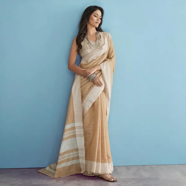Beige_Silk_Saree_For_Women