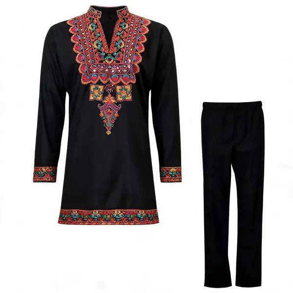 Black_Rayon_Straight_Embroidered_Kurta_Pajama_Set_For_Men