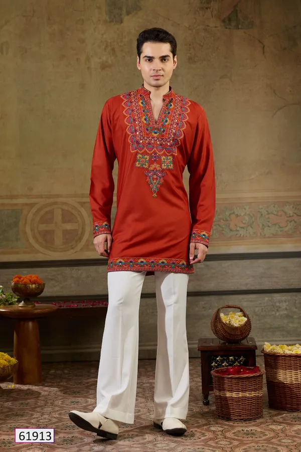 Red_Embroidered_Straight_Kurta_Pajama_Set_for_Men