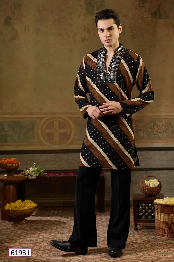 Black_Printed_Embellished_Straight_Kurta_for_Men