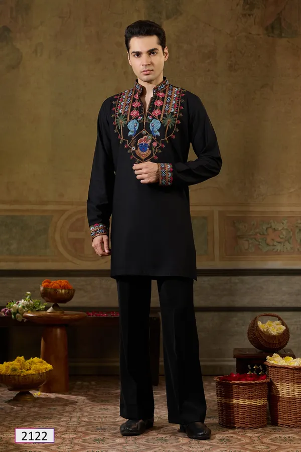 Black_Embroidered_Kurta_Set_for_Men