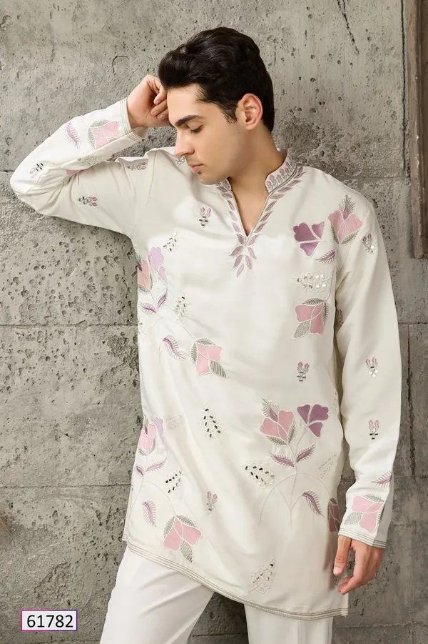 Cream_Printed_Straight_Kurta_Set_for_Men