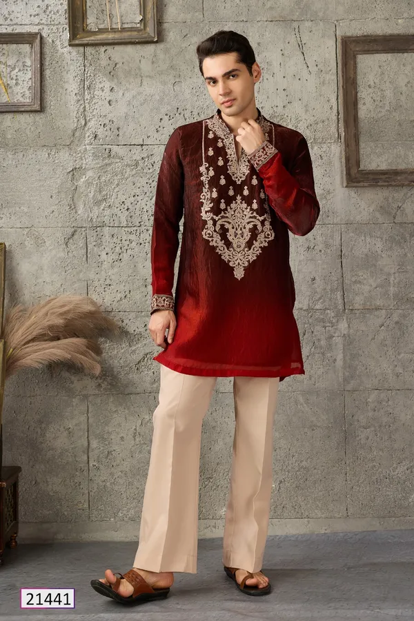 Maroon_Embroidered_Kurta_Set_for_Men