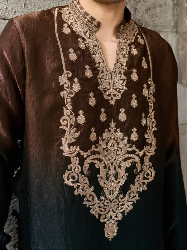 Navy_Blue_Crush_Tissue_Straight_Embroidered_Kurta_For_Men