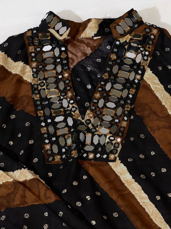 Black_Rayon_Straight_Printed_Embellished_Kurta_For_Men