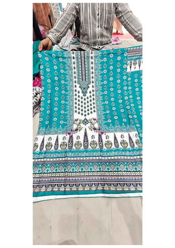Turquoise_Rayon_Printed_Pakistani_Suit_For_Women