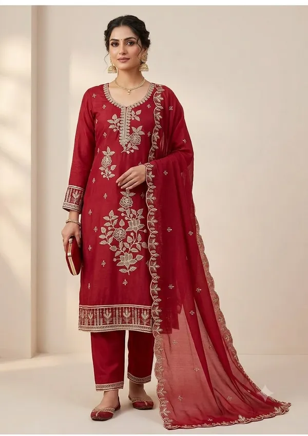 Maroon_Star_Georgette_Ladies_Suit_For_Women