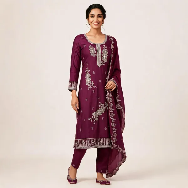 Maroon_Star_Georgette_Ladies_Suit_For_Women