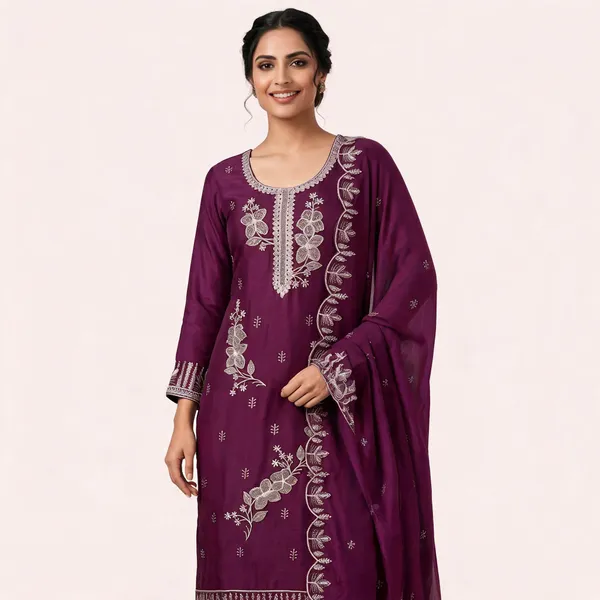 Maroon_Star_Georgette_Ladies_Suit_For_Women