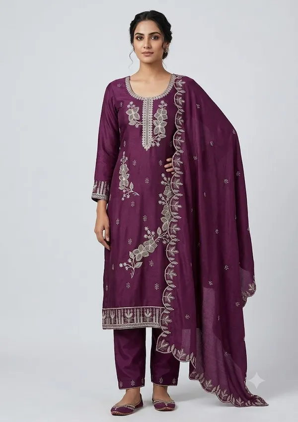 Maroon_Star_Georgette_Ladies_Suit_For_Women