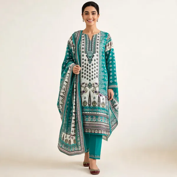 Turquoise_Riyon_Pakistani_Suit_For_Women