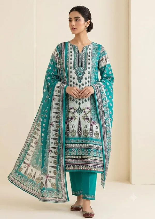 Turquoise_Riyon_Pakistani_Suit_For_Women