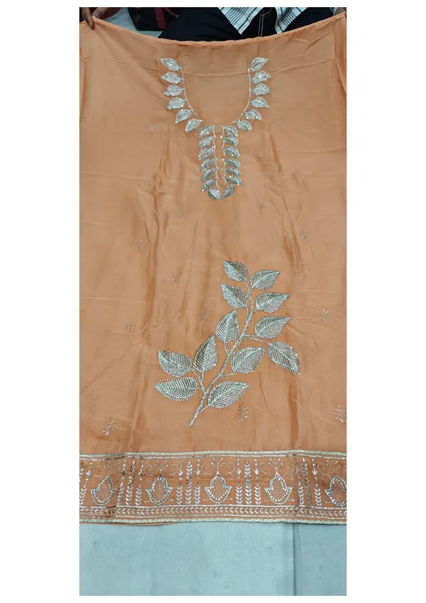 Peach_Star_Georgette_Silver_Embroidered_Ladies_Suit_For_Women
