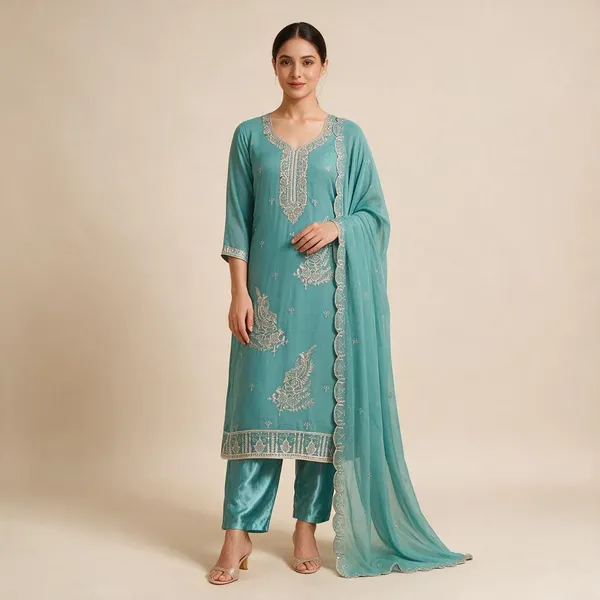 Turquoise_Star_Georgette_Embroidered_Ladies_Suit_For_Women