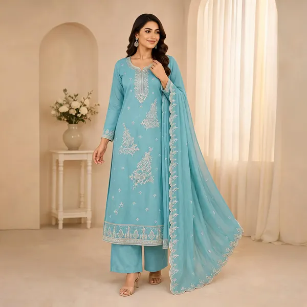 Turquoise_Star_Georgette_Ladies_Suit_For_Women