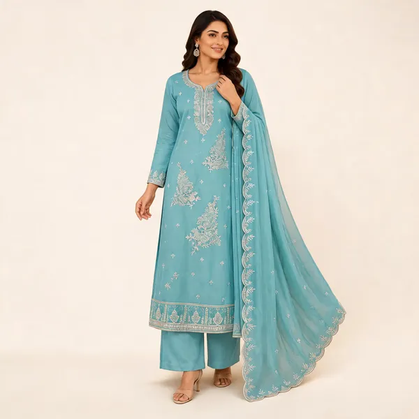 Turquoise_Star_Georgette_Ladies_Suit_For_Women