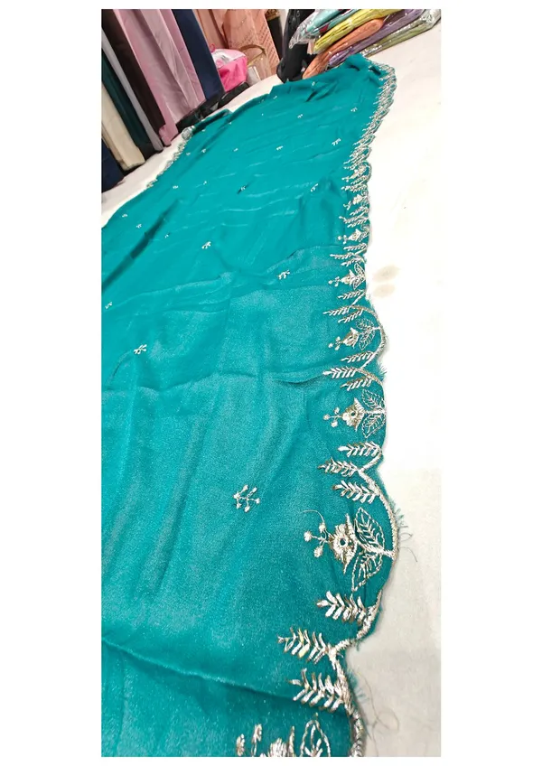 Teal_Star_Georgette_V-Neck_Embroidered_Ladies_Suit_For_Women