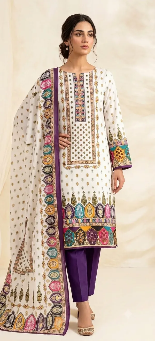 White_Rayon_Printed_Pakistani_Suit_For_Women